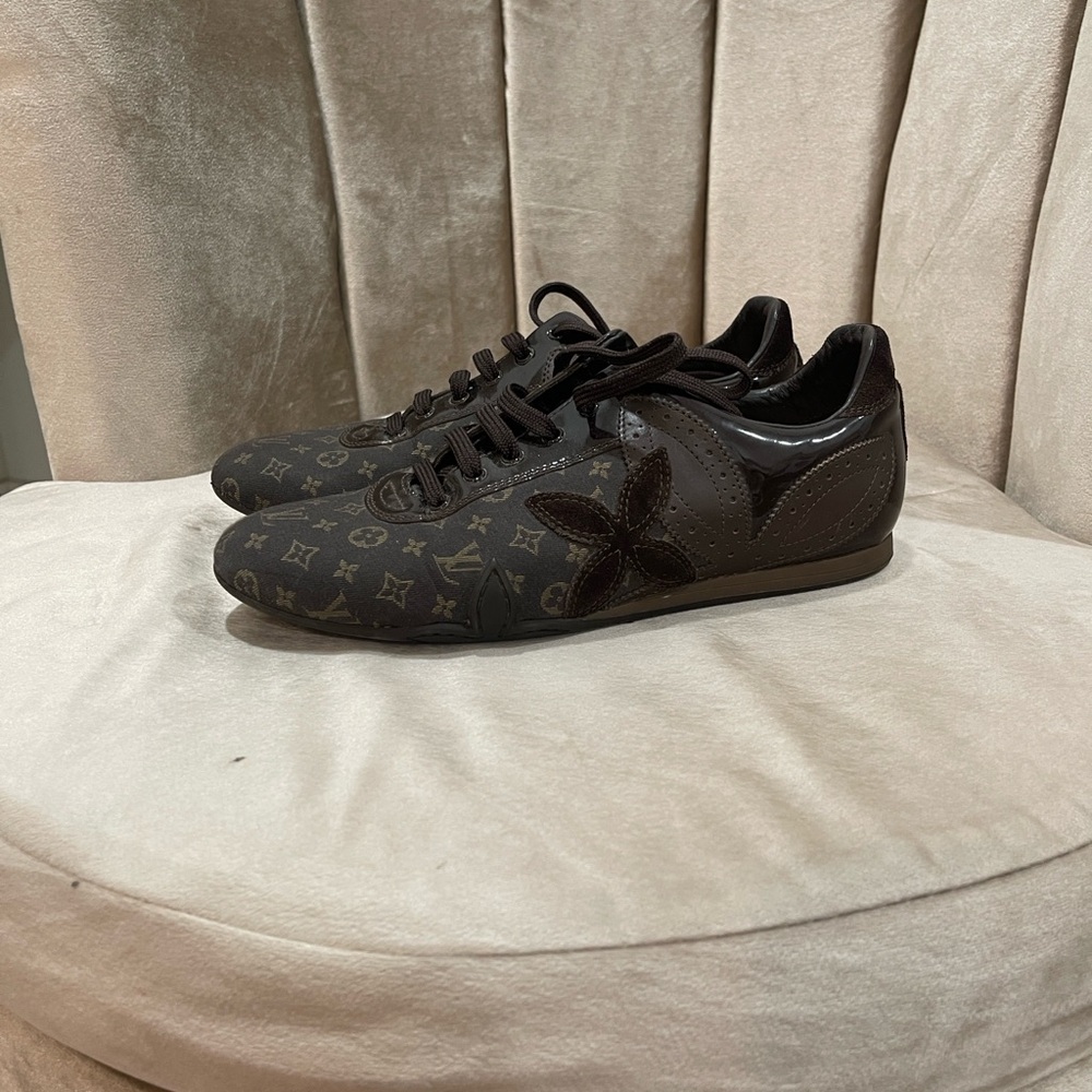 Louis Vuitton Black and Brown Monogram Sneakers